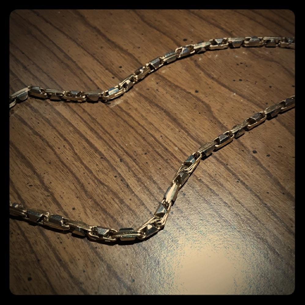 14k two tone yellow and white gold mens chain